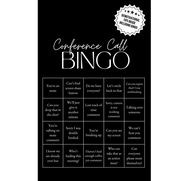 Conference Call Bingo: 6x9 Lined Journal with Office Bingo, Demotivational