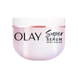 Olay Super Serum Body Cream for Dry Skin, 24hr Long Lasting Hydration, 5+ Ingredient Serum Complex for Bright Even Firm Luminous Skin, Sweet Vanilla & Soft Wood Scent,10 fl oz