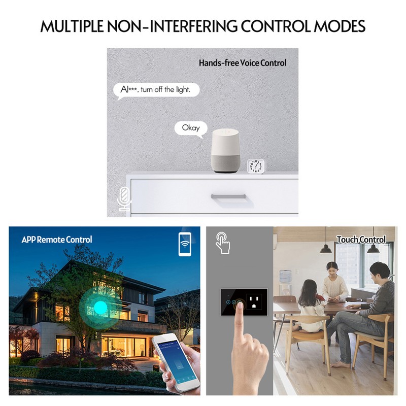 Wifi Smart Wall Outlet 2 in 1 Convenient Voice APP