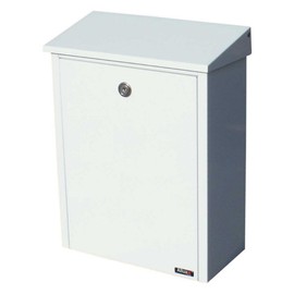 Qualarc ALX -200-WH Top Loading Wall or Post Mount Locking Galvanized Steel Mailbox, White