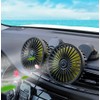 Reelau USB Car Fan for Driver, Dual Head 5V USB