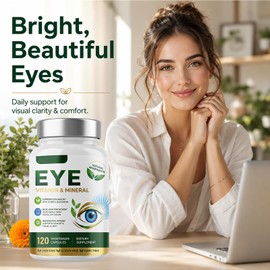 Eye Vitamins Supplements for Visual Clarity, Daily Lutein and Zeaxanthin Supplements for Digital Strain Defense, Senior Optical Health Support, 120 Vegetarian Capsules