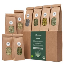 Tea Yourself Mixing Set Gift with Herbs - Organic Herbal Tea Gift Set Christmas with 8 Delicious Tea Varieties for DIY Tea Mix DIY