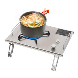 Portable Camp Stove Folding Single-Burner Gas Stove with Carrying Handle Electronic Ignition, Perfect for Camping, Hiking, Tailgating, and Emergency Preparedness