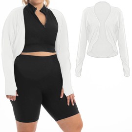 CIATBYYJ UV Protection Arm Sleeve, Breathable Bolero Women, Plus Size Sleeves, Comfortable Shawl Arm Sleeve, Golf Sun Protection Scarf for Golf, Riding, Running, Outdoor Activities, White, Unit size