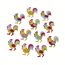 Norinoya 50Pcs Easter Crafts Wooden Buttons for Kids, Mixed Wood Buttons for Sewing DIY Cloth,Buttons for Sewing Knitting Arts Crafts DIY Handmade