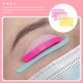 Villcase 24 Piezas (12 Pares) Cintas de Silicona para Levantamiento de Pestañas, Almohadillas Compensadoras Reutilizables para Lash Lift y Permanente, Tiras Fijadoras Profesionales (4 Colores)