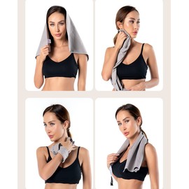 Bombinate Scarf Towel, Wristband, Approx. 15.7 x 31.5 inches (40 x 80 cm), Set of 2, Includes Storage Bag, Sports