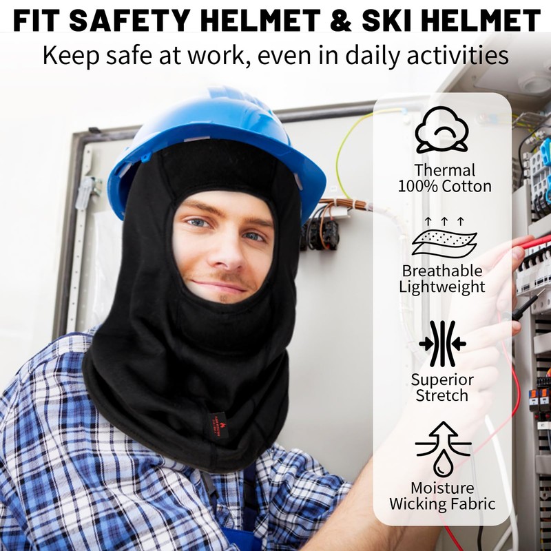 LANLFY FR Balaclava Welding Hood 100% Cotton Full Face Cover