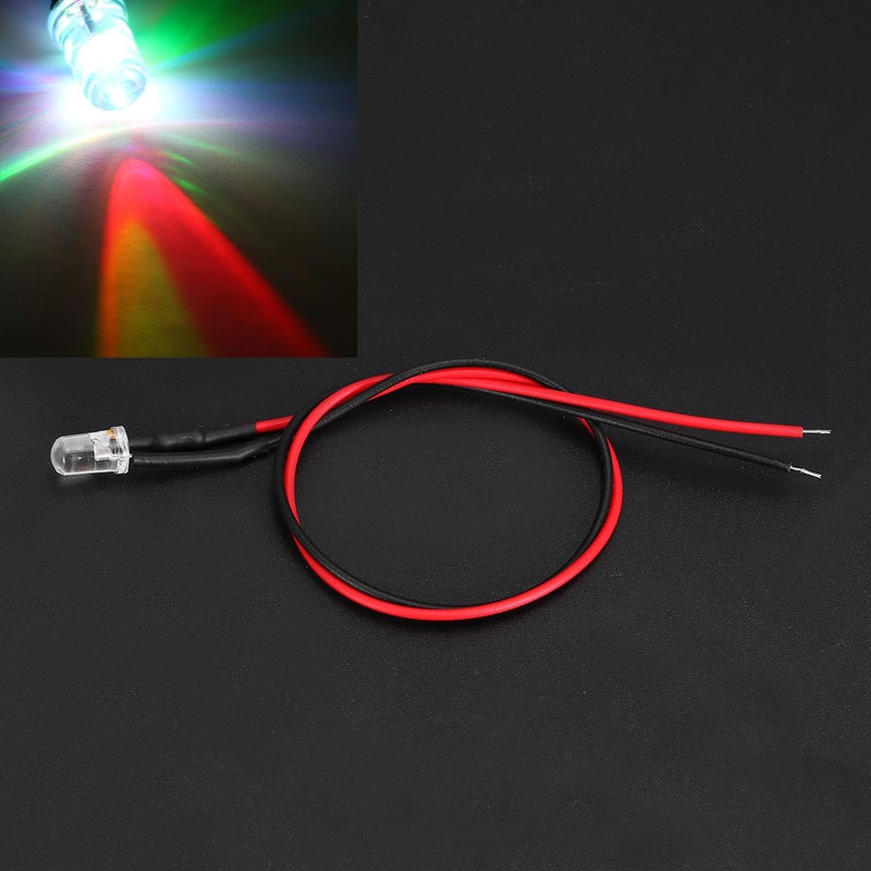 uxcell 10Pcs 5mm Pre Wired LED, RGB Slow Flash Flashing