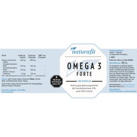 naturafit Omega 3 Forte Capsules, Pack of 180 Capsules