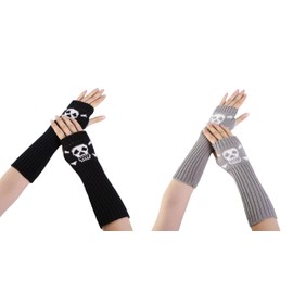 Lxing 2 Pairs Arm Warmers Women's Fingerless Gloves, Fashion Fingerless Gloves, Warm Winter Arm Gloves, Wrist Arm Warmers, Knitted Mittens