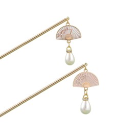 EZ PEACH Kanzashi Women's 2-Piece Set, Pearl Kanzashi, Kimono, Hair Ornament, Simple, Hair Accessory, Stylish, Hair Clip, Yukata, Shichi-Go-San Graduation, Adult Ceremony, Children, Hair Ornament,