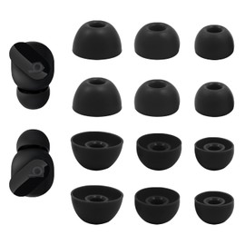 Replacement Silicone Ear Tips for Beats Studio Buds/Fit Pro/Studio Buds+ Headphone, 6 Pairs Earbuds Eartips L/M/S, Eargels Set Fit in Case, Earplug Ear Cap, Ear Buds Accessories-Black