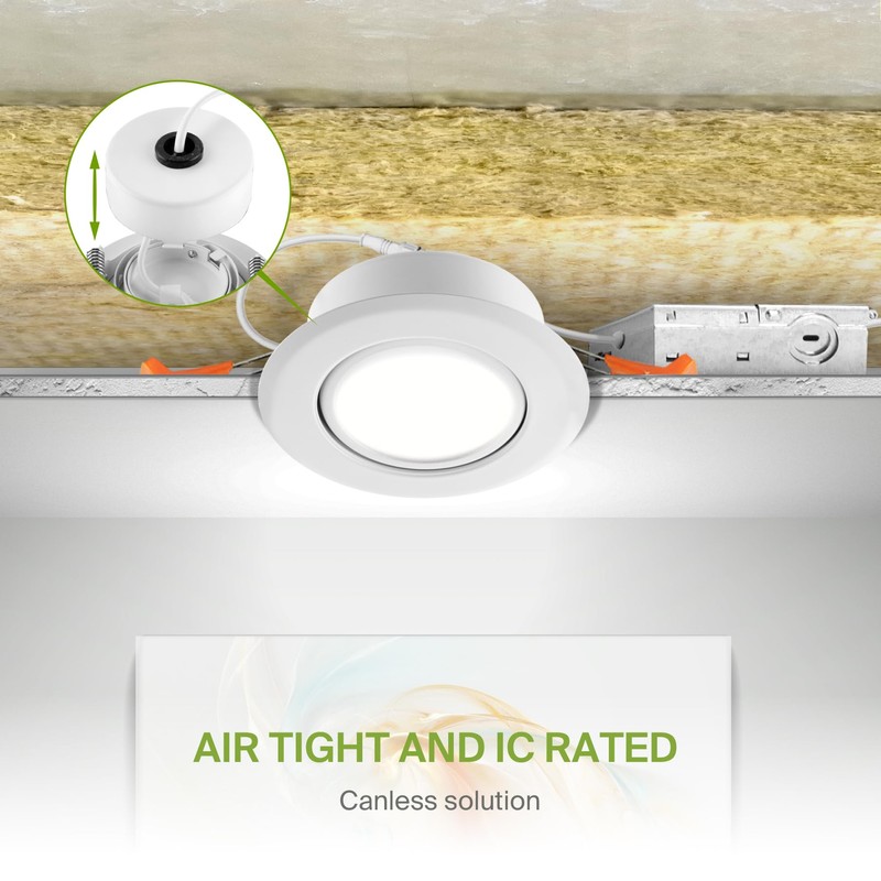 ASD 6 Pack 4 Inch Gimbal LED Recessed Lighting with