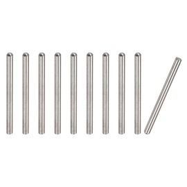 sourcing map 3 x 45 mm Dowel Pins 304 Stainless Steel Round Head Flat Fastening Elements Pack of 10
