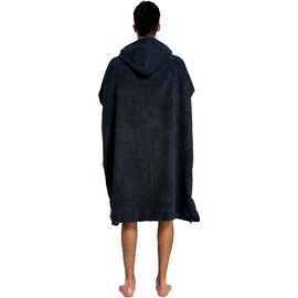 CRESSI Poncho Robe Black L/XL 92x118 cm - Multipurpose Protective Poncho Bathrobe, Black, Unisex