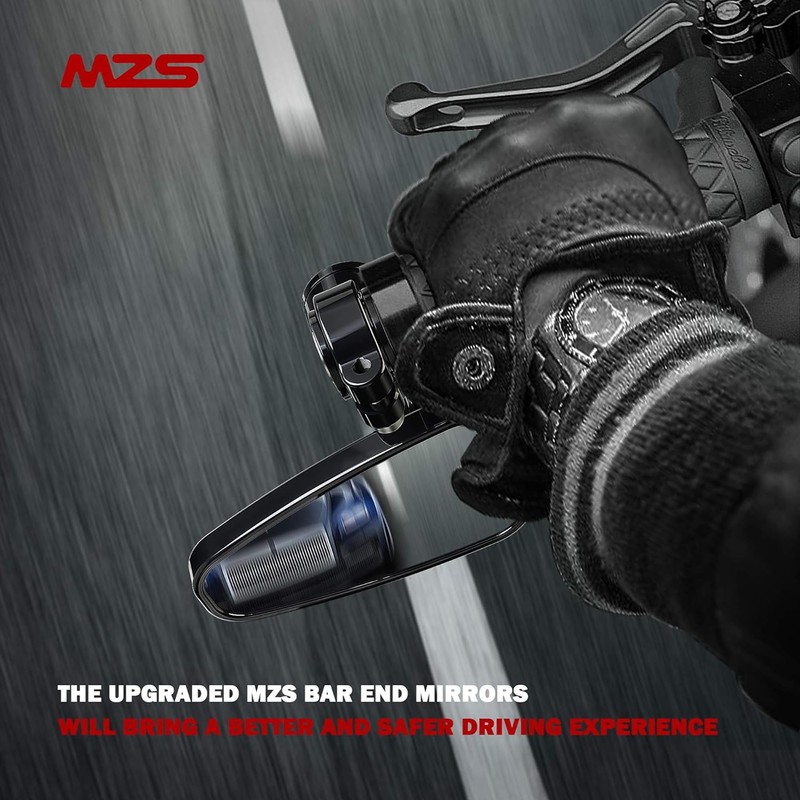 MZS Arrow Bar End Mirrors, 7/8 Motorcycle Rear View mirror