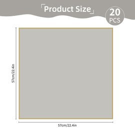 20 Sheets Bouquet Wrapping Paper Waterproof Flower Paper Flowers Paper for Wedding Birthday Party Decoration DIY Crafts 57 x 57 cm (Light Grey and Gold Edge)