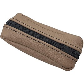 Small Genuine Leather Key Bag 1 Compartment Made in EU, dark beige, Unit size, Minimal
