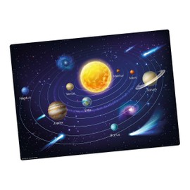 Tischset | Platzset abwaschbar – Unser Sonnensystem II – 44 x 32 cm – pädagogische Platzmatte mit Lerneffekt - aus hochwertigem Vinyl