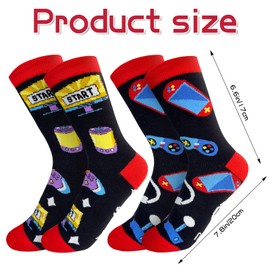 Gaming Socks Gamer Birthday Gifts for Men Him Fathers Day Dad Gifts from Daughter Wife Son Funny Socks