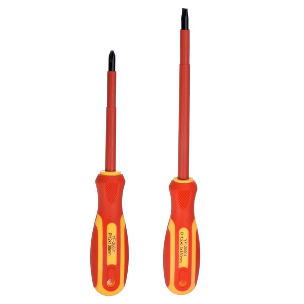 HARFINGTON 2pcs VDE Insulated Screwdriver 1000V SL1.2 x 6.5 x