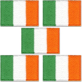 Laughing Lizards Small Irish Flag Patches (5-Pack) for Clothing, Hats, Shirts, Jackets - Great for St. Patrick's Day