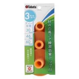 Tabata Golf Tees Set of 3 Sizes for Practice Mats Rubber Tees Permanent Tees