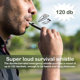 120 dB Emergency Whistles for Teachers, Self Defense Whistle for Women, Flat Safety Whistle Keychain for Outdoor Kayak Hiking, Multi-Audio Loud Whistle for Dog Outdoorsy Rescue Signal (2 Pcs)