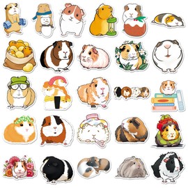 Guinea Pig Stickers for Laptop (50 Pieces), Gift for Children, Teenagers, Adults, Boys, Guinea Pig Waterproof Vinyl Stickers for Scrapbooking, Skateboard, Car, Luggage