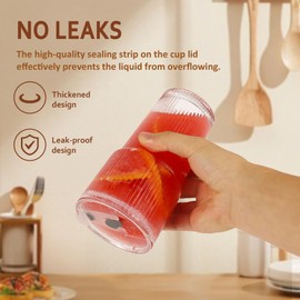 HZGGBKJO Reusable 20oz Glass Coffee Tumblers with Lids and Straws, 2 Pack - Vintage Textured Clear Iced Cups for Coffee Shop Accessories