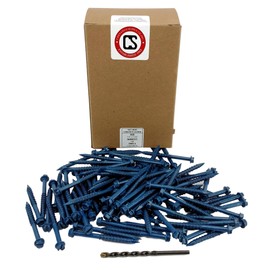 Chenango Supply 1/4 x 2-3/4" Hex Head Concrete Screw Anchor. 100 Pieces with Drill Bit (Miami-Dade Compliant) (1/4 x 2-3/4")