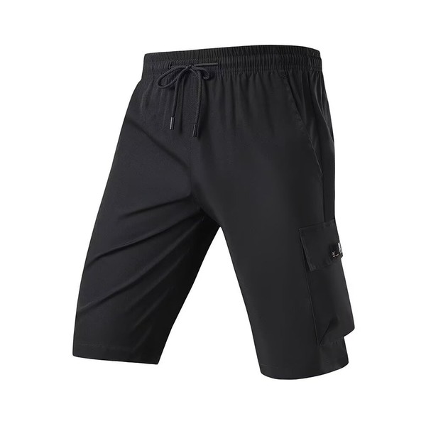 shepretty Men's Cargo Shorts, Elasticated Waistband with Drawstring, Side Pockets,