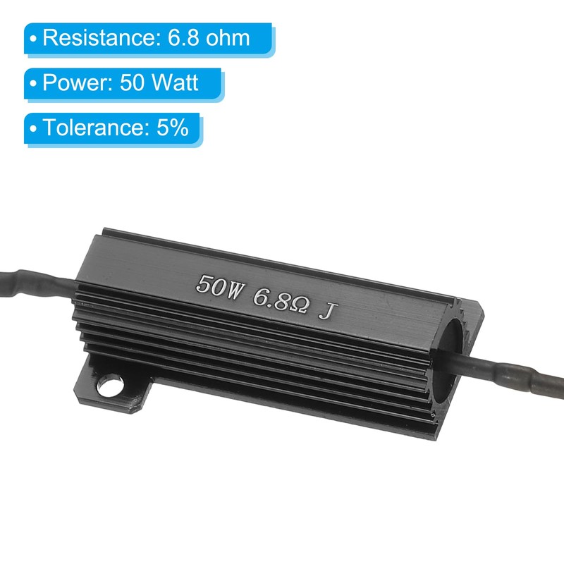 PATIKIL 50W 6.8 Ohm Aluminum Shell Resistor, 4Pcs Aluminum Housing