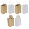 TUIOLUI 24 Pack Small White and Brown Paper Bags With