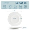 TAMAYKIM 6 Inch Porcelain Dessert Plates, Set of 18, White