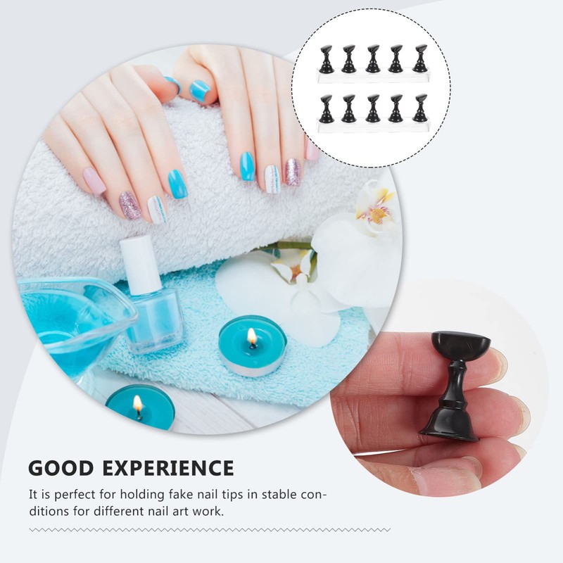 Beavorty Nail Art Practice Base Holder 2 Pack Magnetic Manicure