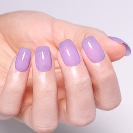 Imtiti Jelly Light Purple Gel Nail Polish, 15ML Sheer Nude Taro Purple Color UV/LED Soak Off Gel Polish for DIY Nail Art Manicure at Home 1Pcs