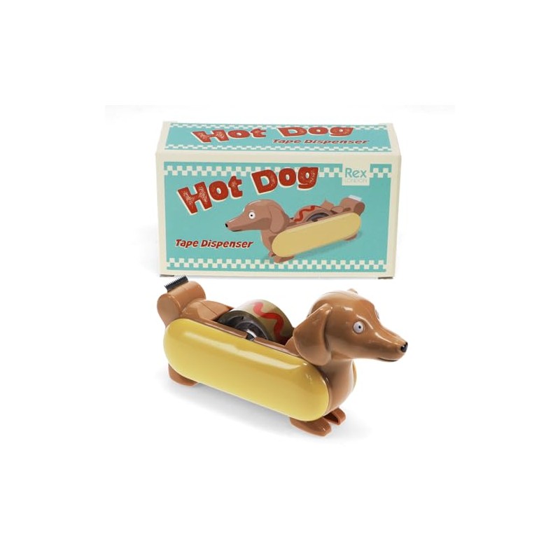 Tape Dispenser with Roll of Tape - Hot Dog