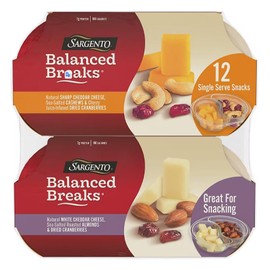 Sargento Balanced Breaks Cheese and Crackers Variety Pack - 6 pck - White Cheddar Cheese with Almonds, Cranberries - 6 pck - Sharp Cheddar Cheese with Cashews and Cranberries