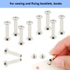 Ruidee 100Pcs/50Set Chicago Screws M5x25mm Book Binding Rivets Screw Posts