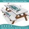 Bcsewcg Buffalo Plaid Fitted Picnic Table Cover with Bench Covers,