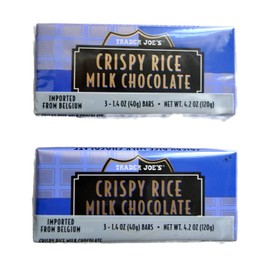 Trader Joe's Belgian Crispy Rice Milk Chocolate, 1.4 oz Bars (2 Packs of 3)