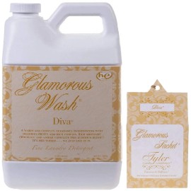 Tyler Candle Glamorous Wash Diva Laundry Detergent 64oz w/Diva Sachets Bundle
