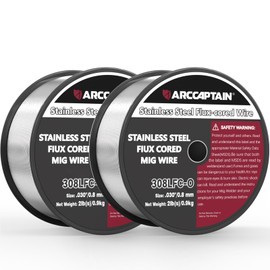 ARCCAPTAIN Stainless Steel Flux Cored Wire E308LFC-O .030-Diameter MIG Welding Wire Stainless Steel Wire with Low Splatter Compatible With Lincoln Miller Forney Harbor MIG Welder 4-Pound