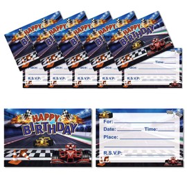 20 PCS Race Car Invitation Cards, Race Car Birthday Party Supplies, Birthday Invitation Card for Boys
