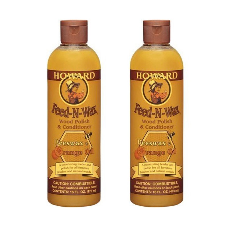 HOWARD Feed n Wax Wood & Conditioner Beeswax Polish, Orange,