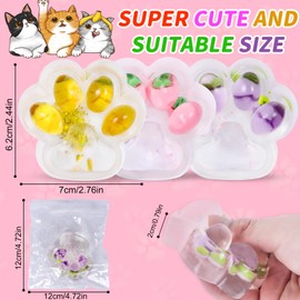 3 Pcs Cat Paw Squishy, Taba Squishy Paw kit for Stress Relief, Fruits Taba Cat Paw Squishys, Fufu Squishys, Squeeze Toys, Soft Fidget Toys Adorable for Kids & Adults Party Gifts