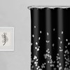 MAYTEX Sylvia Printed Faux Silk Fabric Shower Curtain, Black and